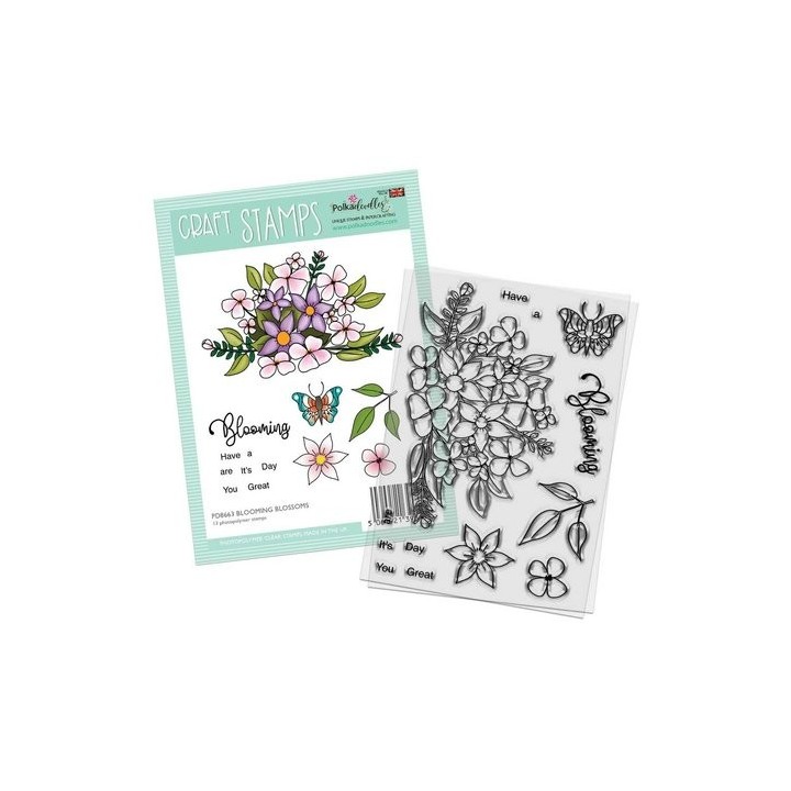 (PD8663)Polkadoodles Blooming Blossom Flower Clear Stamps