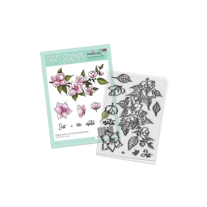 (PD8664)Polkadoodles Just a Little Note Blossom Flower Clear Stamps