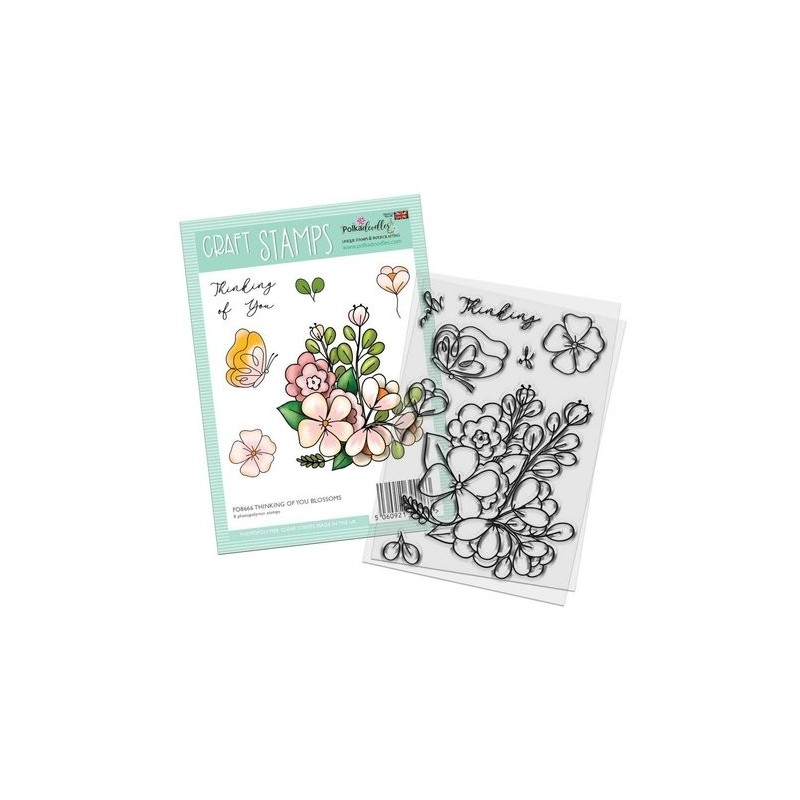 (PD8666)Polkadoodles Thinking of You Blossom Flower Clear Stamps