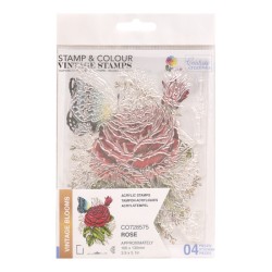 (CO728575)Couture Creations Rose Stamp and Colour Set (4pc)