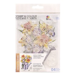 (CO728576)Couture Creations Daffodils Stamp and Colour Set (4pc)