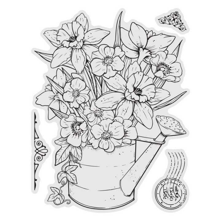(CO728576)Couture Creations Daffodils Stamp and Colour Set (4pc)