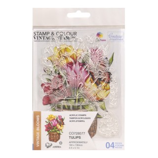 (CO728577)Couture Creations Tulip Stamp and Colour Set (4pc)