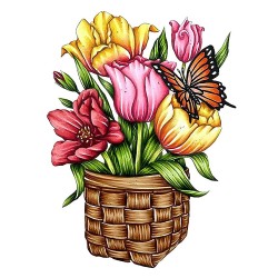 (CO728577)Couture Creations Tulip Stamp and Colour Set (4pc)