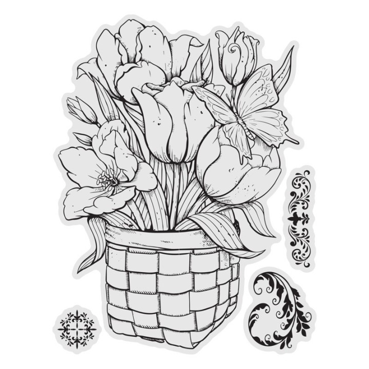 (CO728577)Couture Creations Tulip Stamp and Colour Set (4pc)