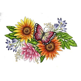 (CO728578)Couture Creations Sunflower Stamp and Colour Set (5pc)