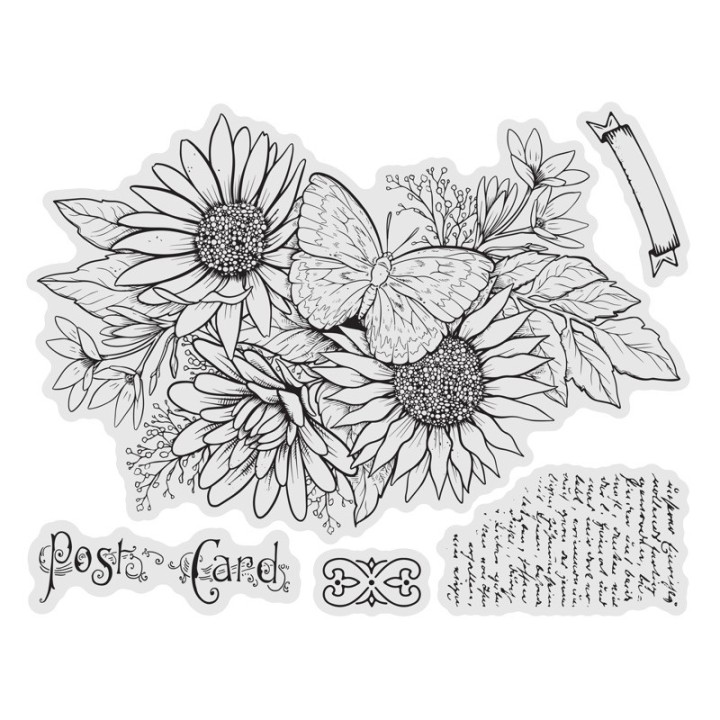 (CO728578)Couture Creations Sunflower Stamp and Colour Set (5pc)