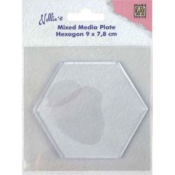 (NMMP008)Nellie's Mixed media plate Hexagon-shape