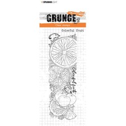 (SL-GR-STAMP223)Studio Light SL Clear Stamp Colourful fruit Grunge Collection nr.223