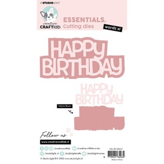 (CCL-ES-CD267)Studio Light Cutting Die Happy Birthday Essentials Wordz XL nr.267