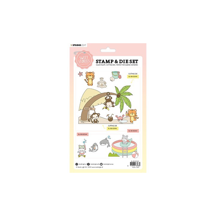 (SL-SS-SCD47)Studio Light Stamp & Cutting Die Beach fun Sweet Stories nr.47