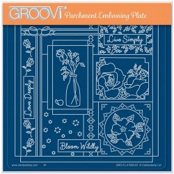 (GRO-FL-41665-03)Groovi Plate A5 LINDA WILLIAMS' LIVE SIMPLY, BLOOM WILDLY - EASY LAYOUT