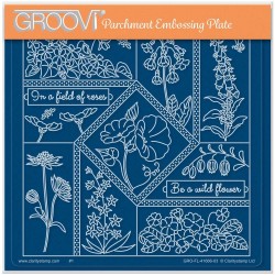 (GRO-FL-41666-03)Groovi Plate A5 LINDA WILLIAMS' BE A WILDFLOWER - EASY LAYOUT