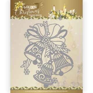 (PM10237)Dies - Precious Marieke - Golden Christmas - Christmas Bell Ornament