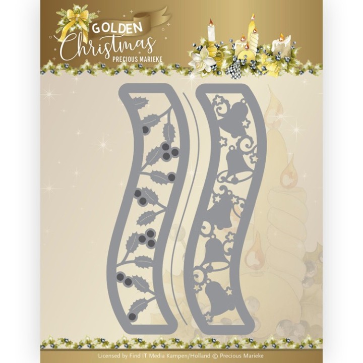 (PM10238)Dies - Precious Marieke - Golden Christmas - Christmas Bell Border