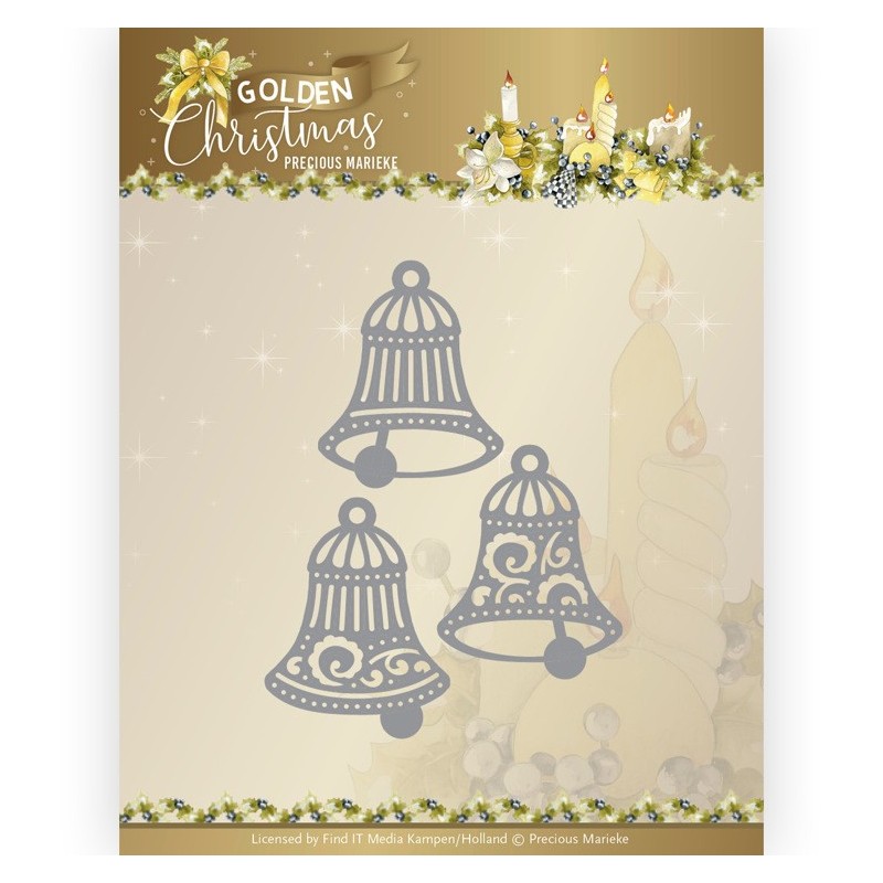 (PM10241)Dies - Precious Marieke - Golden Christmas - Traditional Bells