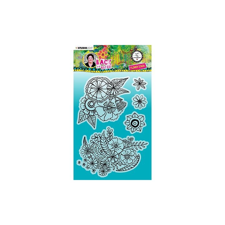 (ABM-BTN-STAMP146)Studio Light SL Clear Stamp Flower Stack Back To Nature nr.146
