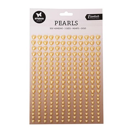 (SL-ES-PEARL07)Studio Light Pearls Gold hearts Essentials nr.07