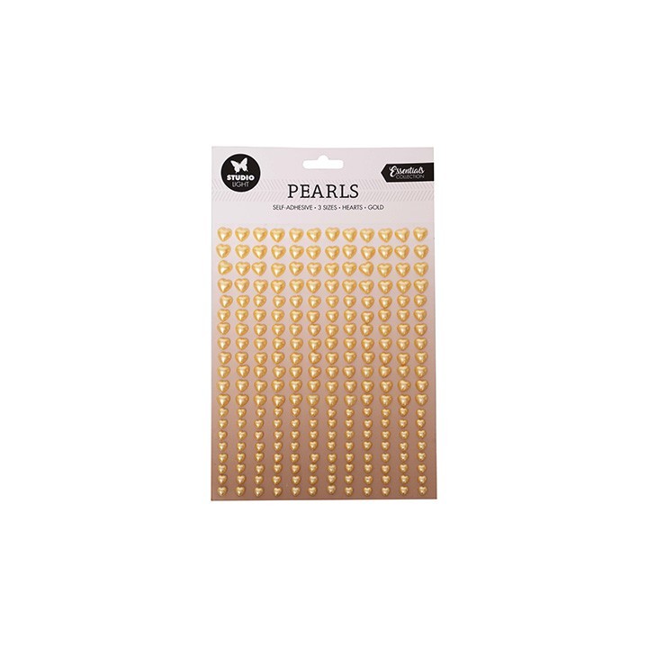 (SL-ES-PEARL07)Studio Light Pearls Gold hearts Essentials nr.07