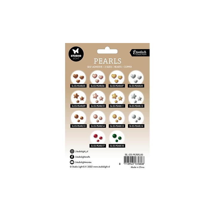 (SL-ES-PEARL10)Studio Light Pearls Rose gold stars Essentials nr.10