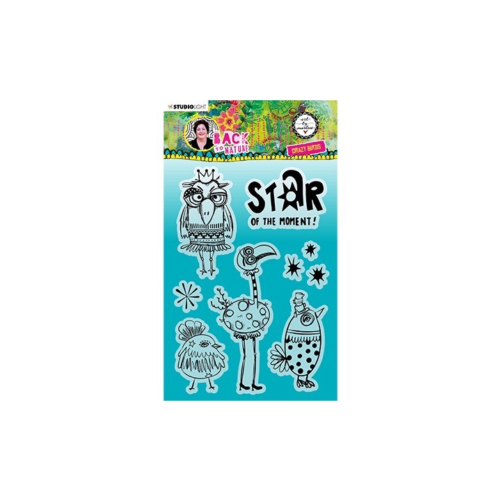 (ABM-BTN-STAMP147)Studio Light SL Clear Stamp Crazy Birds Back To Nature nr.147