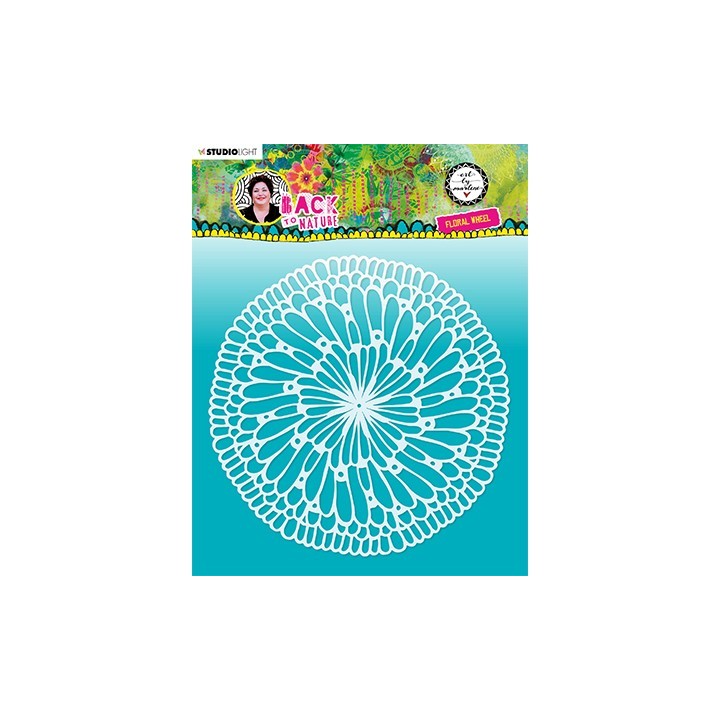 (ABM-BTN-MASK83)Studio light stencil Floral Wheel Back To Nature nr.83