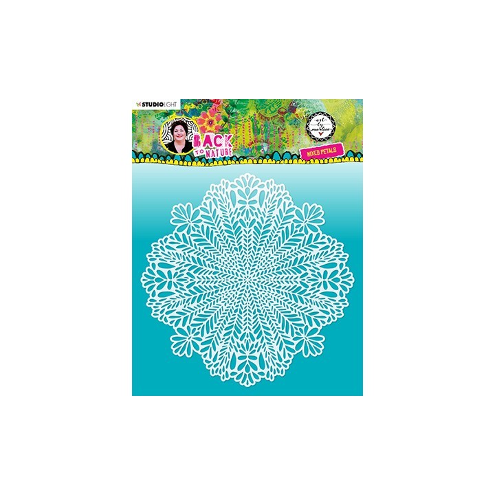 (ABM-BTN-MASK85)Studio light stencil Mixed Petals Back To Nature nr.85