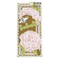 (115633/3401)CraftEmotions Impress stamp Die - Rose Card 11x9cm
