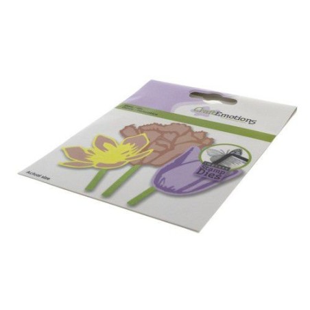(115633/3402)CraftEmotions Impress stamp Die - Tulip Card 11x9cm