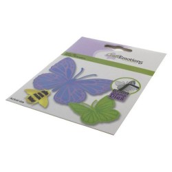 (115633/3403)CraftEmotions Impress stamp Die - Butterfly and bee Card 11x9cm