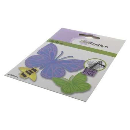 (115633/3403)CraftEmotions Impress stamp Die - Butterfly and bee Card 11x9cm