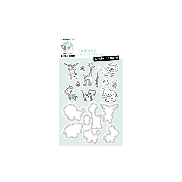 (CCL-MFR-SCD45)Studio Light Stamp & Cutting Die Jungle out there Mini Friendz nr.45