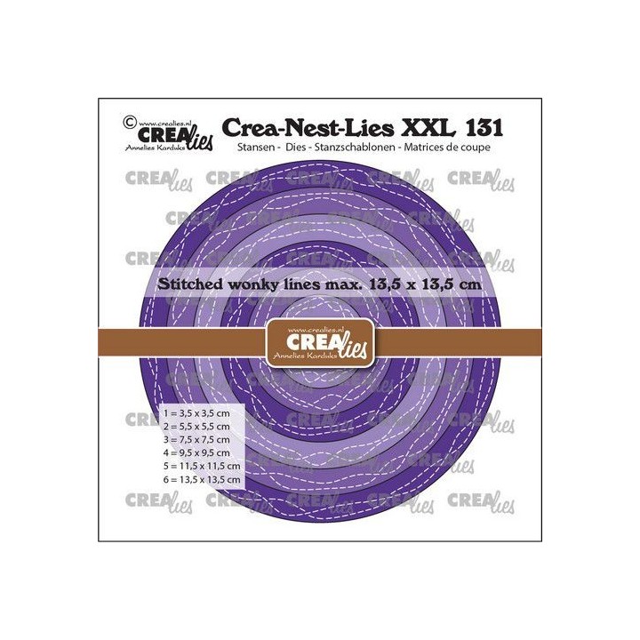 (CLNestXXL131)Creadies Crea-nest-dies XXL Circles with 2 wonky stitchlines
