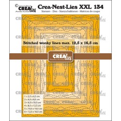 (CLNestXXL134)Creadies Crea-nest-dies XXL Rectangles with 2 wonky stitchlines