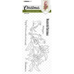 (SL-ES-STAMP241)Studio light SL Clear stamp Christmas Slimline birds Essentials nr.241