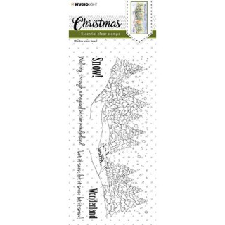 (SL-ES-STAMP242)Studio light SL Clear stamp Christmas Slimline snow forest Essentials nr.242