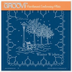 (GRO-CH-41822-03)Groovi Plate A5 LINDA WILLIAMS' GLISTENING WINTER - CHRISTMAS TREASURES