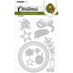 (SL-ES-CD244)Studio Light SL Cutting Die Christmas Circle label Essentials nr.244