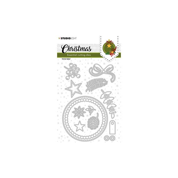 (SL-ES-CD244)Studio Light SL Cutting Die Christmas Circle label Essentials nr.244