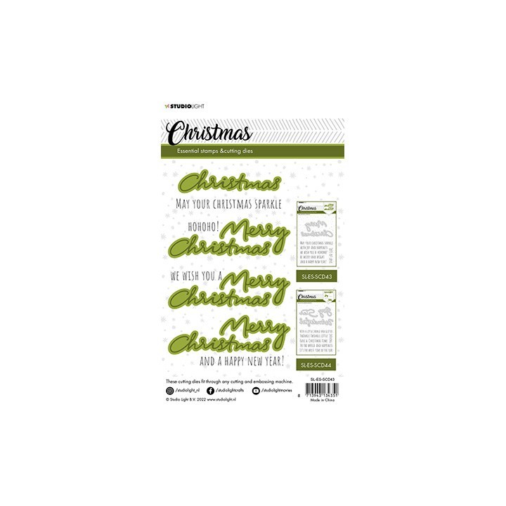 (SL-ES-SCD43)Studio light  SL Clear stamp + Dies Christmas sentiments Essentials nr.43