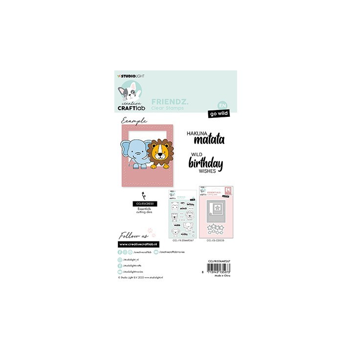 (CCL-FR-STAMP267)Studio light Clear stamp Go Wild Friendz nr.267