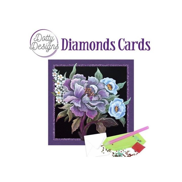 (DDDC1089)Dotty Designs Diamond Cards - Purple Peonie