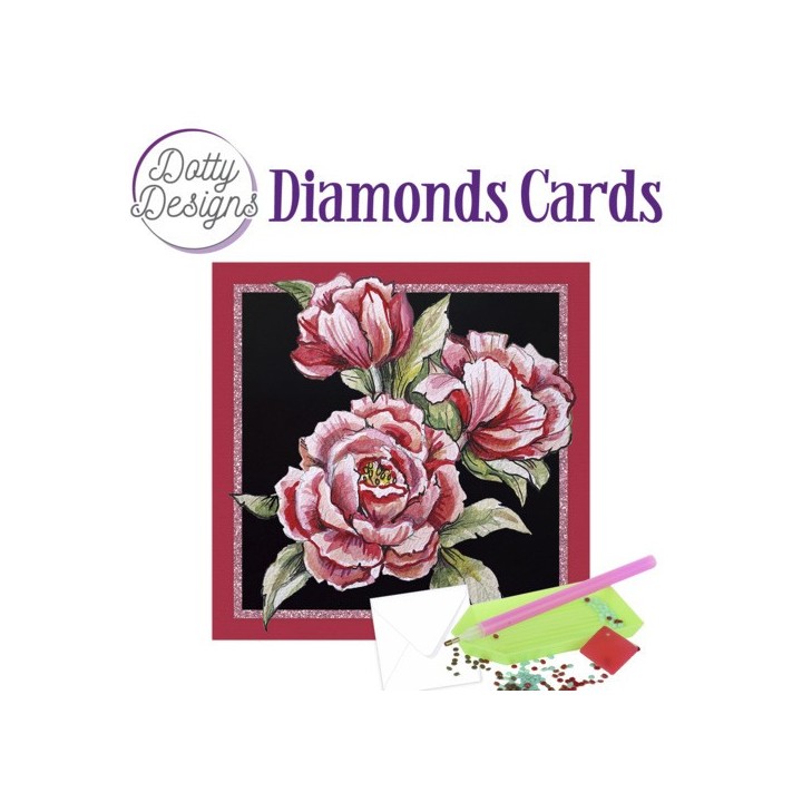(DDDC1091)Dotty Designs Diamond Cards - Pink Roses
