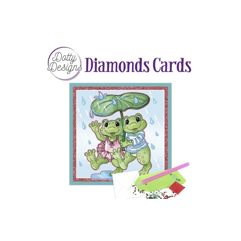 (DDDC1095)Dotty Designs Diamond Cards - Frogs with Umbrella