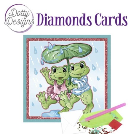 (DDDC1095)Dotty Designs Diamond Cards - Frogs with Umbrella