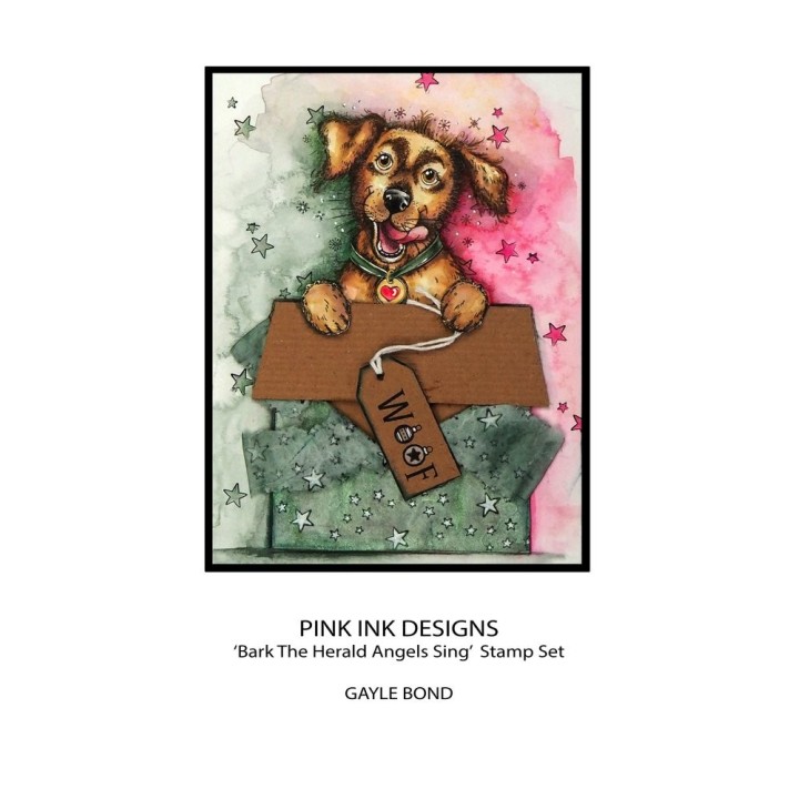 (PI178)Pink Ink Designs Bark The Herald Angels Sing A5 Clear Stamps