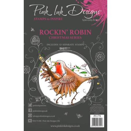 (PI179)Pink Ink Designs Rockin Robin A5 Clear Stamps