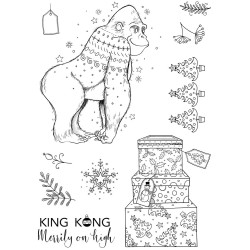 (PI180)Pink Ink Designs King Kong Merrily On High A5 Clear Stamp