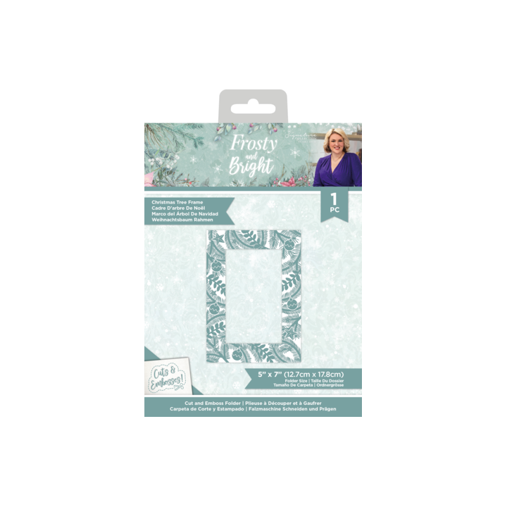 (S-FRBR-CEF5-CTFR)Crafter's Companion Frosty and Bright Cut & Emboss Folder Christmas Tree Frame