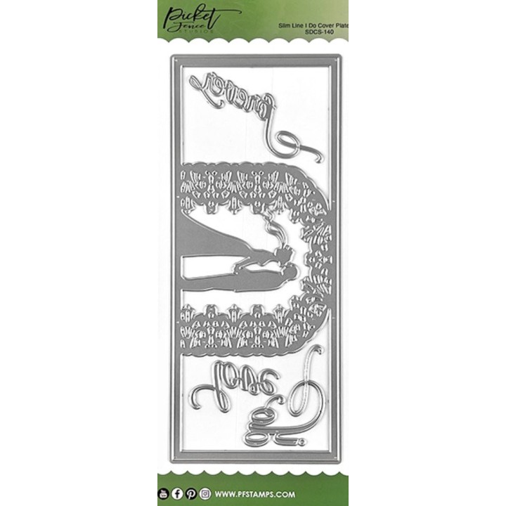 (SDCS-140)Picket Fence Studios Slim Line I Do 4x10 Inch Cover Plate Dies